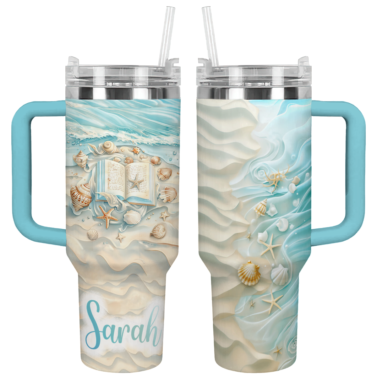 Printliant Tumbler Personalized Reading Lover Sea Lover Gorgeous Summer