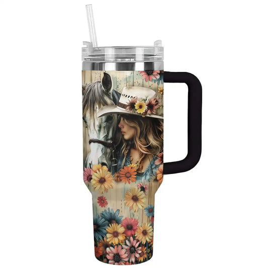 Printliant Tumbler Cowgirl With Horse Ver2
