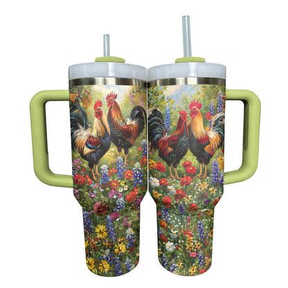 Printliant Tumbler Charming Chicken With Flowers