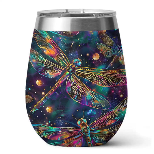 Printliant Wine Tumbler Dragonfly Fly In The Night