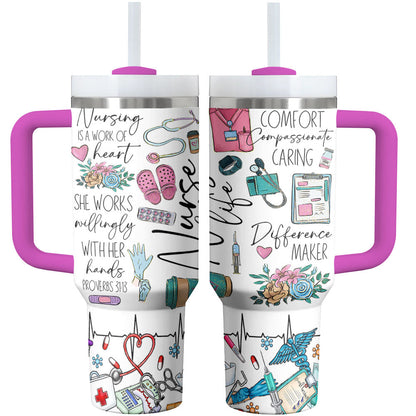 Nurse Tumbler Printliant She Works Willingly With Her Hands